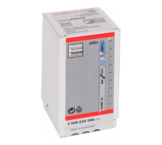 Пилки T118BF для лобзиков 100 шт. BIM BOSCH 2.608.634.586