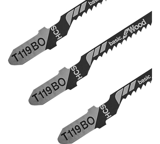 Пилки T119BO для лобзиков 3 шт. (56 мм; HCS; криволинейный рез) BOSCH 2.608.637.788