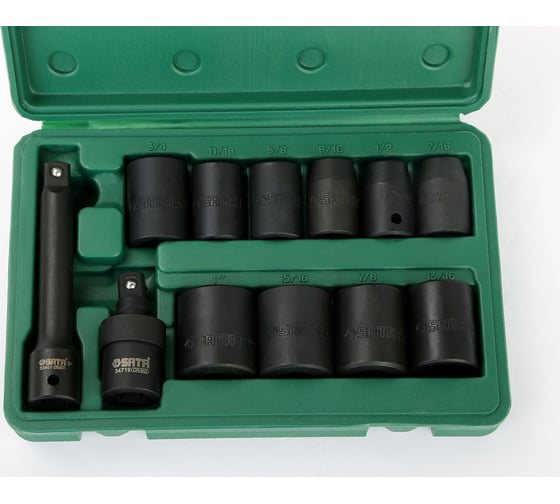 Головки ударные дюймовые 1/2", 12 предметов Sata 09008