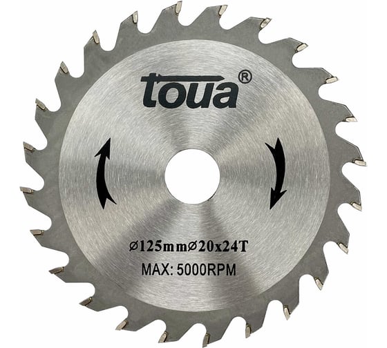 Диск пильный по дереву 125x20 мм, 24Т TOUA TDW1252024 21716200