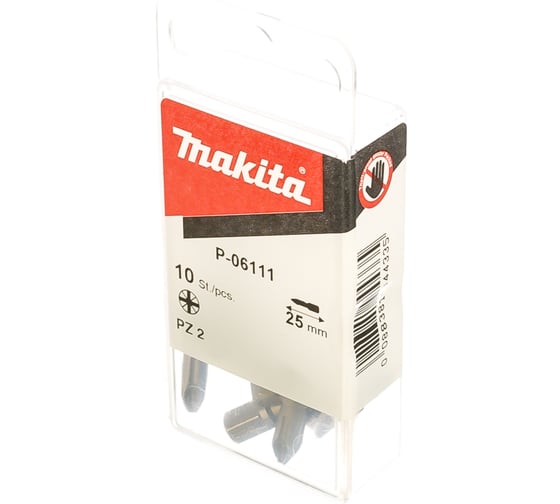 Бита Torsion для шуруповертов 10 шт. (25 мм; шестигранный хвостовик 1/4"; Pz2) Makita P-06111