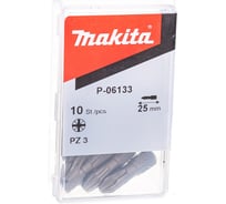 Бита Torsion для шуруповертов 10 шт. (25 мм; шестигранный хвостовик 1/4"; Pz3) Makita P-06133