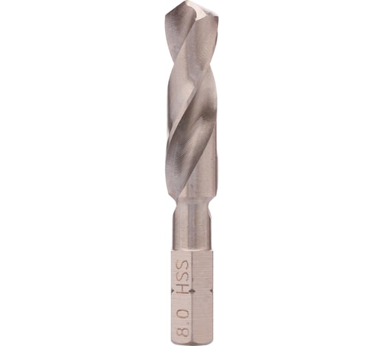 Сверло по металлу 8.0x51/32 мм, HSS-G, 118 градусов, Hex-1/4" VOLKEL V67180