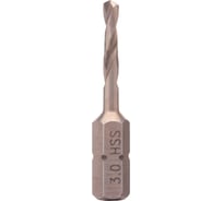 Сверло по металлу 3.0x38/16 мм, HSS-G, 118 градусов, Hex-1/4" VOLKEL V67130
