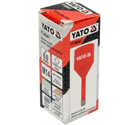 Коронка алмазная 6 мм, М14 YATO YT-60441