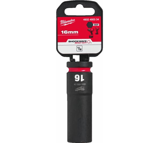 Головка ударная удлиненная ShW 16 мм, 1/2" Milwaukee 4932480334 1