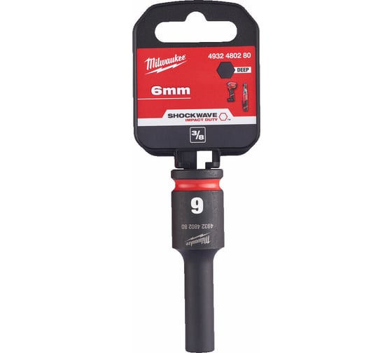 Головка ударная удлиненная ShW 6 мм, 3/8" Milwaukee 4932480280 1