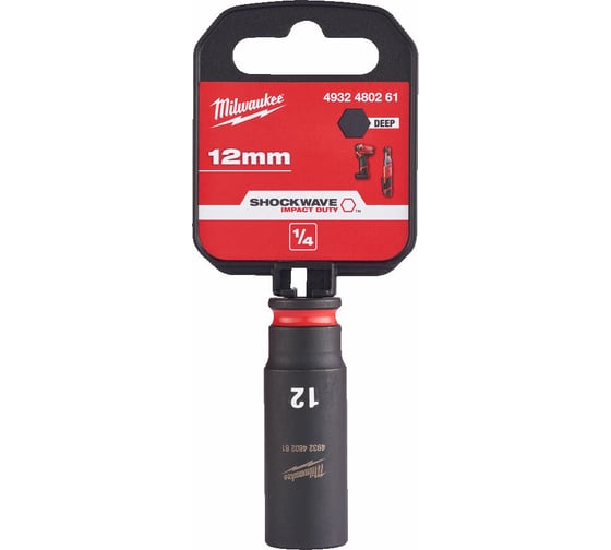Головка ударная удлиненная ShW SKT 12 мм, 1/4" Milwaukee 4932480261 1