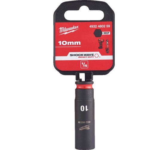 Головка ударная удлиненная ShW SKT 10 мм, 1/4" Milwaukee 4932480259 1