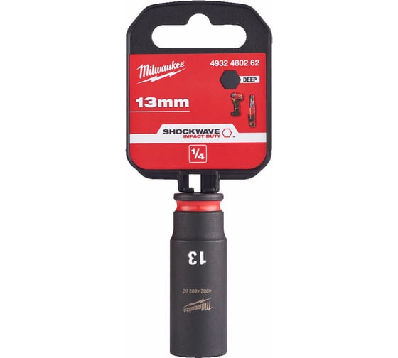 Головка ударная удлиненная ShW SKT 13 мм, 1/4" Milwaukee 4932480262 1
