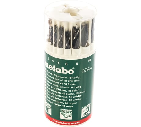 Набор сверл универсальный 18 шт. (камень,металл,дерево 3-10 мм) Metabo 627190000