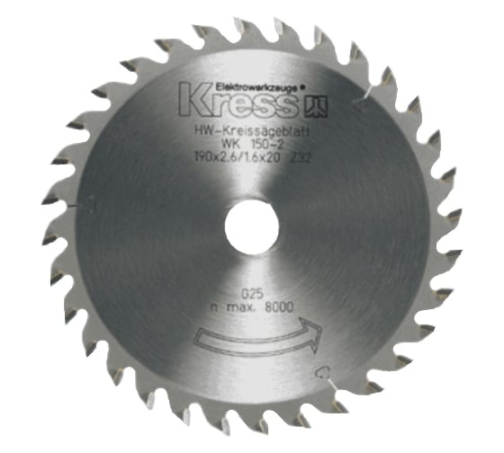 Диск пильный с твердосплавными напайками для пил 1400 HKS; 1400 DS (190х20 мм) Kress 98034601