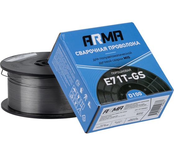Проволока сварочная порошковая E71T-GS 0.8 мм, 1 кг ARMA E71TGS0801
