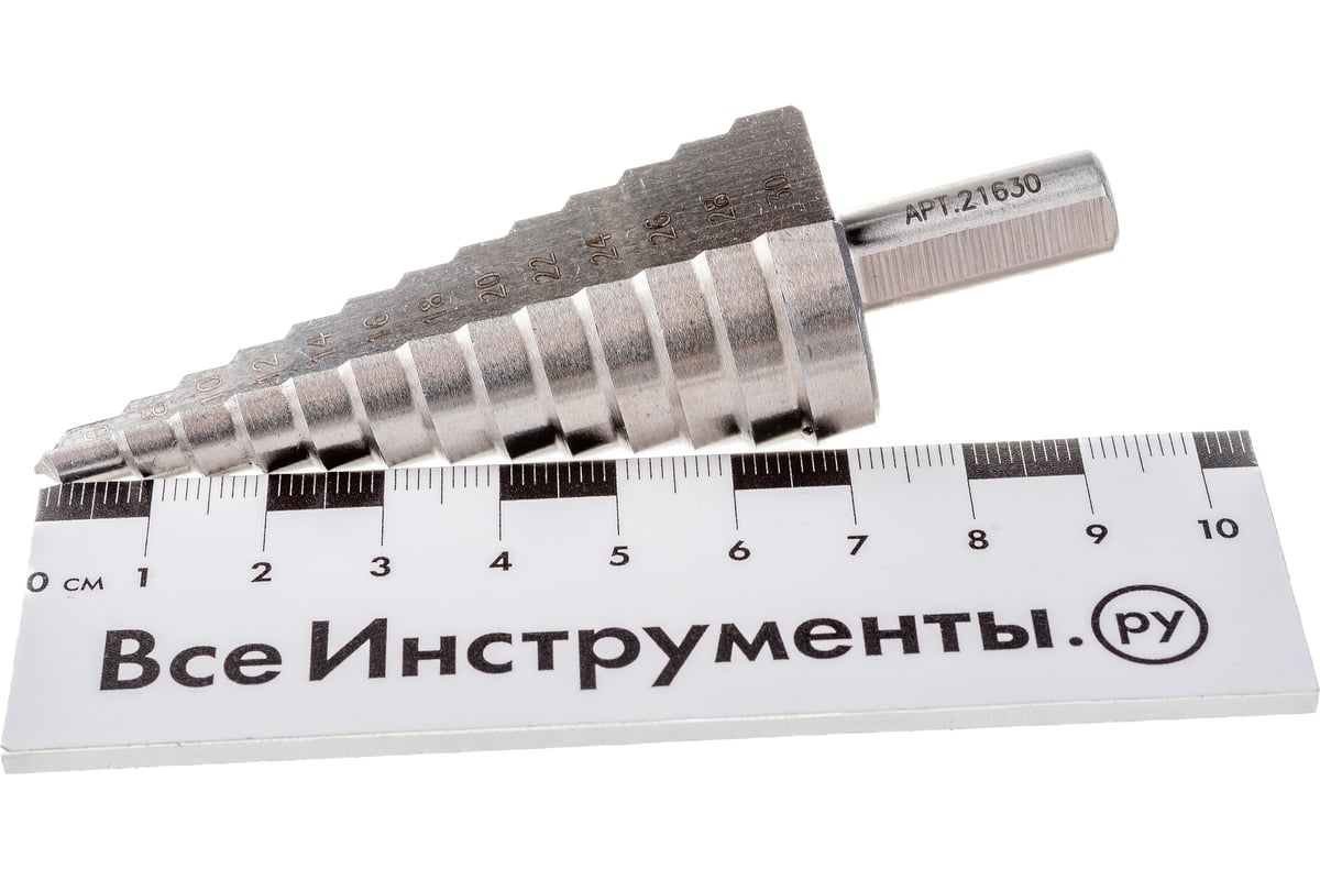 Сверло ступенчатое (6-30 мм; 13 ступеней; шаг 2 мм; ход 4.5 мм) по ...
