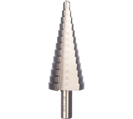 Сверло ступенчатое (6-30 мм; 13 ступеней; шаг 2 мм; ход 4.5 мм) по металлу Энкор 21630