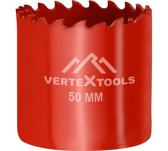 Коронка биметаллическая по металлу 50 мм vertextools 2525-50