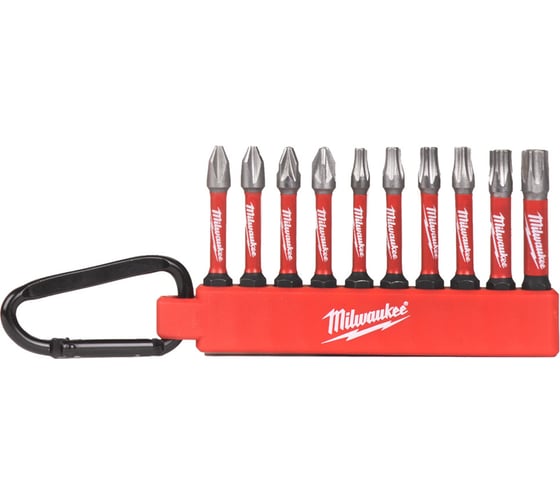 Набор бит 10 шт с карабином Milwaukee 4932480941 - выгодная цена, отзывы, характеристики, фото - купить в Москве и РФ