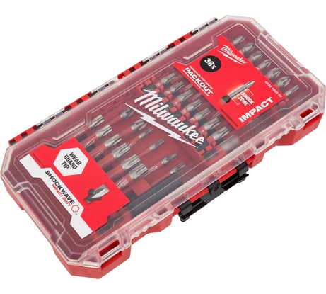 Набор бит SHOCKWAVE 38 предметов Milwaukee 4932492009