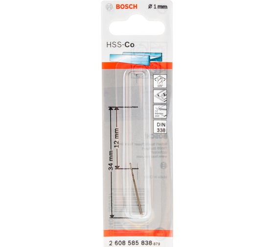 Сверло Standard по металлу (1х12/34 мм; HSS-CO) Bosch 2608585838