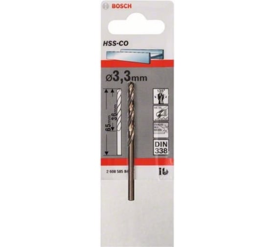 Сверло Standard по металлу (3,3х36/65 мм; HSS-CO) Bosch 2608585844