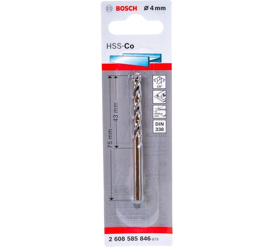 Сверло Standard по металлу (4х43/75 мм; HSS-CO) Bosch 2608585846
