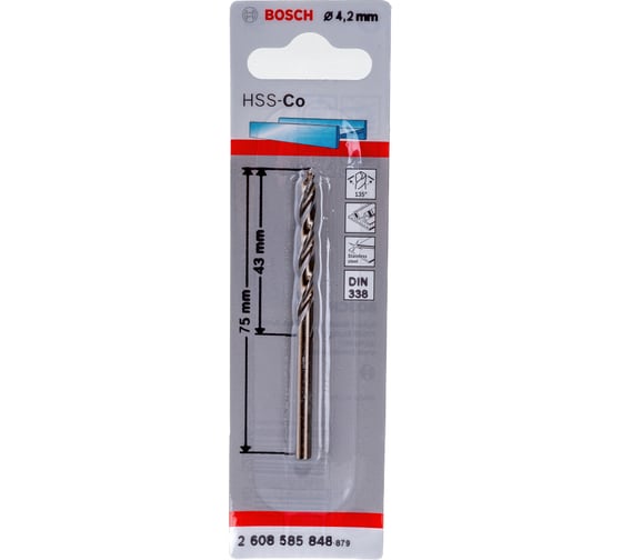 Сверло Standard по металлу (4,2х43/75 мм; HSS-CO) Bosch 2608585848