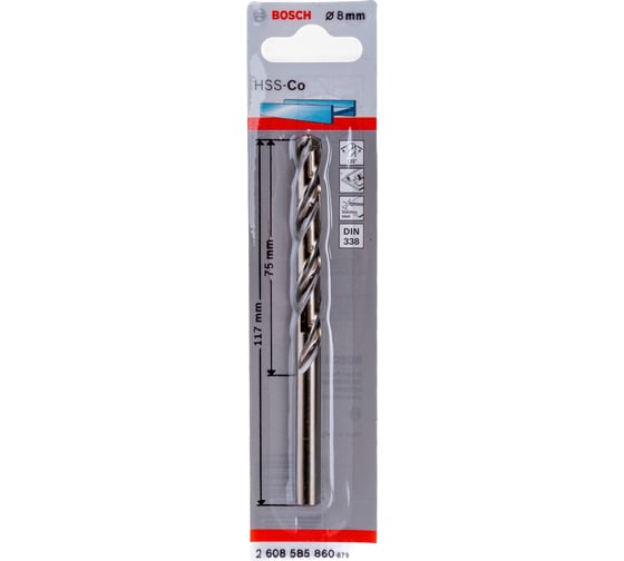 Сверло Standard по металлу (8х75/117 мм; HSS-CO) Bosch 2608585860