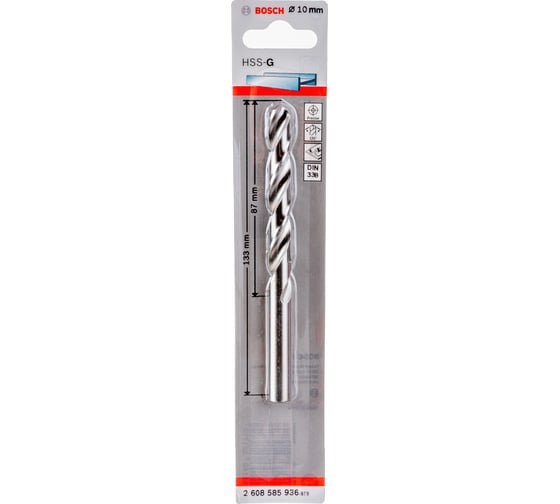 Сверло Standard по металлу (10х87/133 мм; HSS-G) Bosch 2608585936