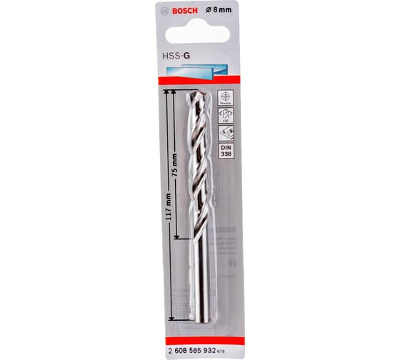 Сверло Standard по металлу (8х75/117 мм; HSS-G) Bosch 2608585932