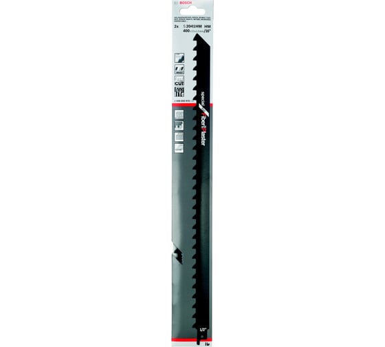 Пилки S2041 2 шт. для ножовок (400х22х1,5 мм; HM) Bosch 2608650975