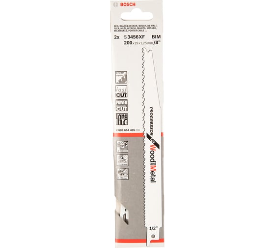 Пилки S3456XF для ножовок 2 шт. (200х19х1,25 мм; BIM) BOSCH 2.608.654.405