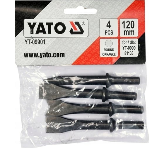 Набор зубил 4 предмета для пневматического молотка YATO YT-09901