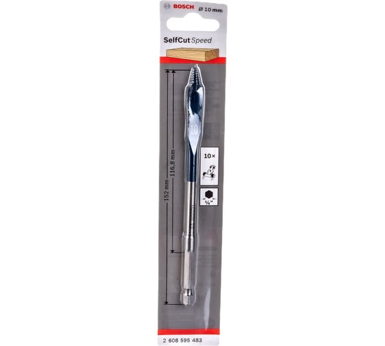 Сверло перовое по дереву (10х152 мм; хвостовик 1/4") Bosch 2608595483