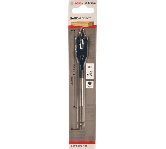 Сверло перовое по дереву (17х152 мм; хвостовик 1/4") Bosch 2608595488
