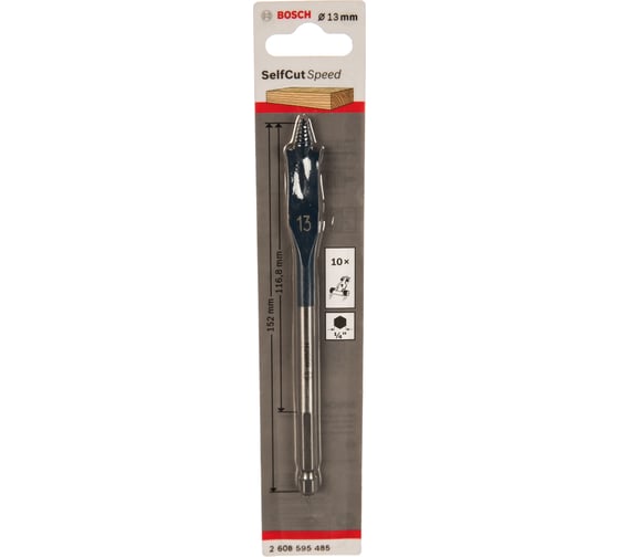 Сверло перовое по дереву (13х152 мм; хвостовик 1/4") Bosch 2608595485