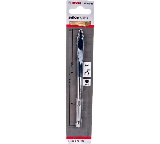 Сверло перовое по дереву (8х152 мм; хвостовик 1/4") Bosch 2608595482