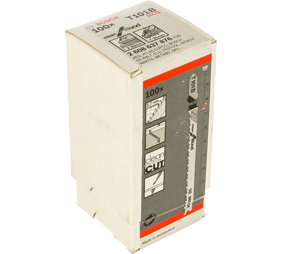 Пилки Т101В для лобзика по дереву 100 шт. (74 мм; HCS) BOSCH 2.608.637.876