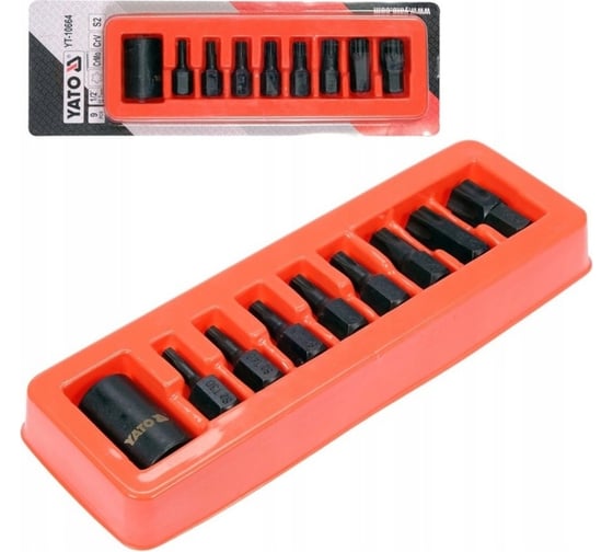 Набор ударных бит TORX 9 предметов, 1/2" YATO YT-10664