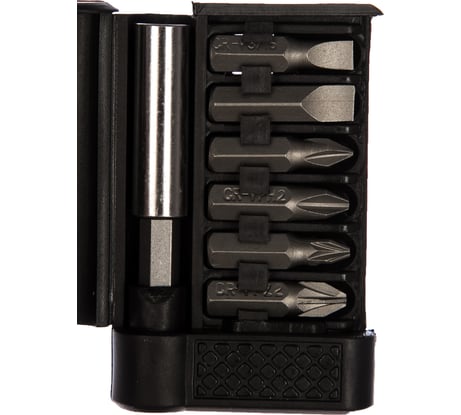 Набор бит (25 мм; 6 шт.) в прямоугольном картридже + адаптер (60 мм) FIT 57660