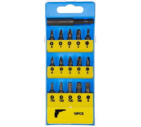 Набор бит (25 мм; 15 шт.) + адаптер (60 мм) FIT 57632