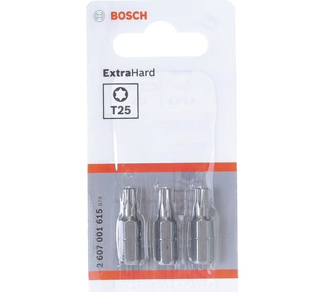 Бита Extra Hard 3 шт. (25 мм; Т25) Bosch 2607001615