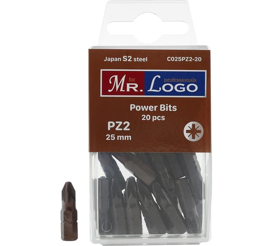 Бита PZ2, 25 мм, сталь - S2, 20 шт Mr. Logo C025PZ2-20