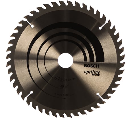 Диск пильный по дереву OPTILINE (235х30 мм; 48T) для ручных циркулярных пил Bosch 2608640727