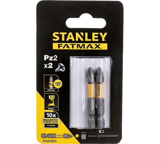 Биты FatMax Magnetic Screw Lock PZ2x50 мм, 2 шт Stanley STA62855-XJ
