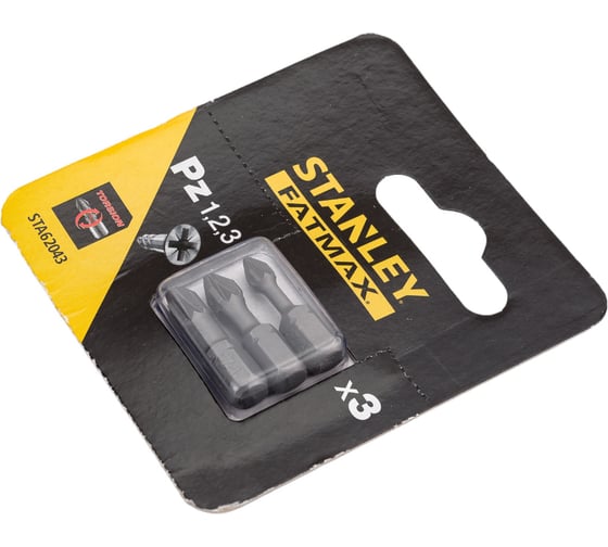 Биты FATMAX TORSION PZ1, 2, 3x25 мм, 3 шт Stanley STA62043-XJ