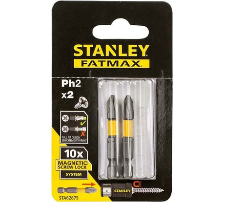 Биты FatMax Magnetic Screw Lock PH2x50 мм, 2 шт Stanley STA62875-XJ