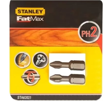 Биты FATMAX TORSION PH2x25 мм, 2 шт Stanley STA62021-XJ