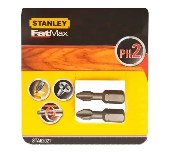 Биты FATMAX TORSION PH2x25 мм, 2 шт Stanley STA62021-XJ 1