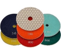 Круг шлифовальный алмазный гибкий АГШК набор 7 шт, 100 мм S.E.B. 103AT-BW7