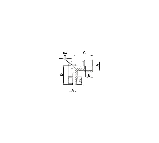 Переходник уголок мама 1/4" - папа 1/4" (блистер) 1250/2 265/2 L-MF 1/4" GAV 38912